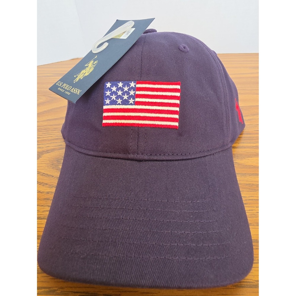 NWT U.S. Polo Assn. BLUE Adjustable Baseball Cap USA Flag Embroidery 250TH - Picture 2 of 9